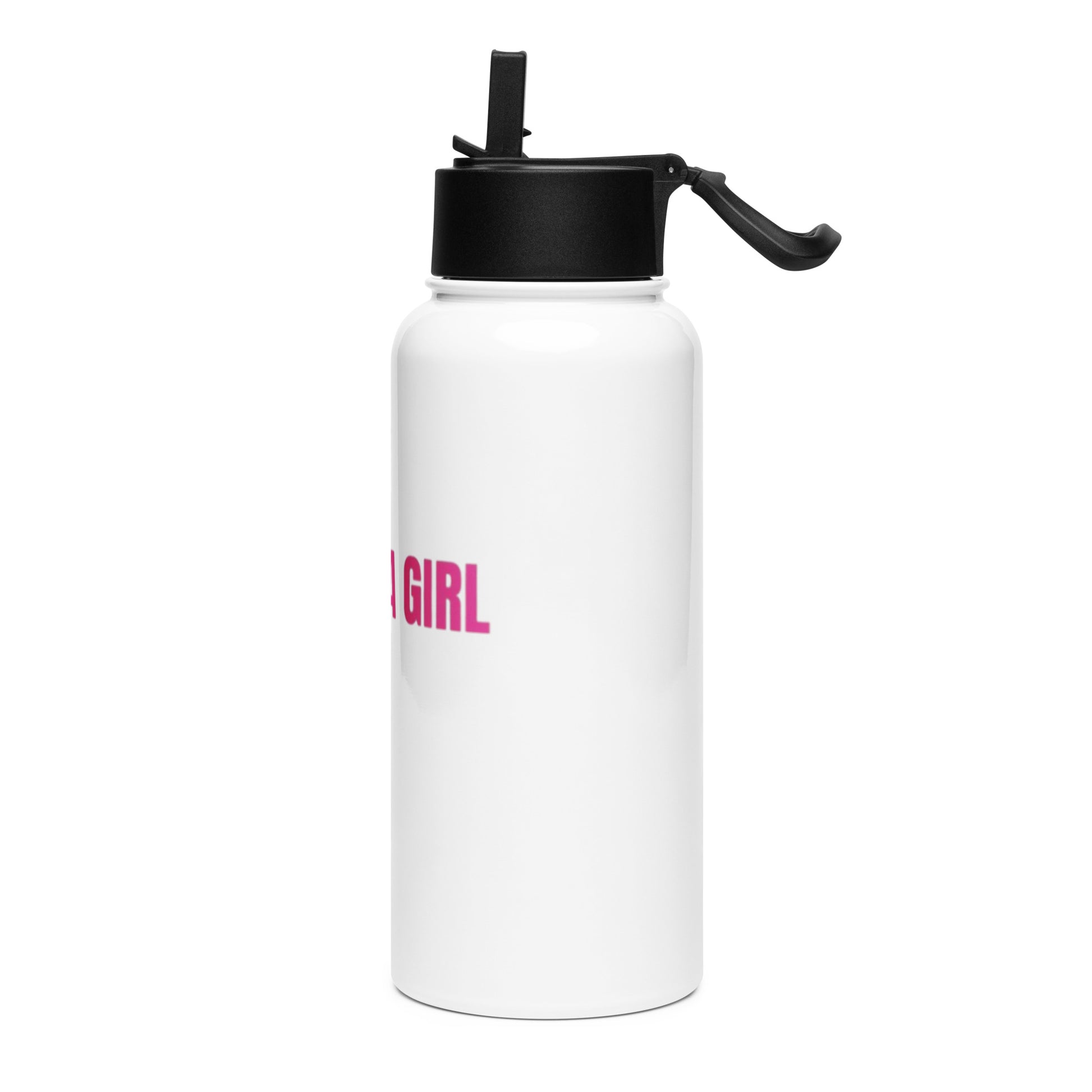 Sporty 32oz insulated water bottle featuring 'Hit It Like a Girl' logo in vibrant colors, ideal for workouts, practice, and everyday hustle.
